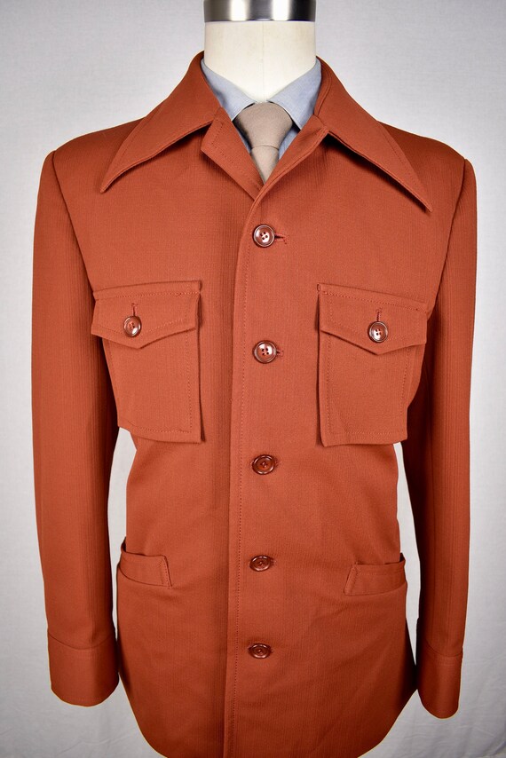 Younkers Solid Orange 100% Polyester Five Button T