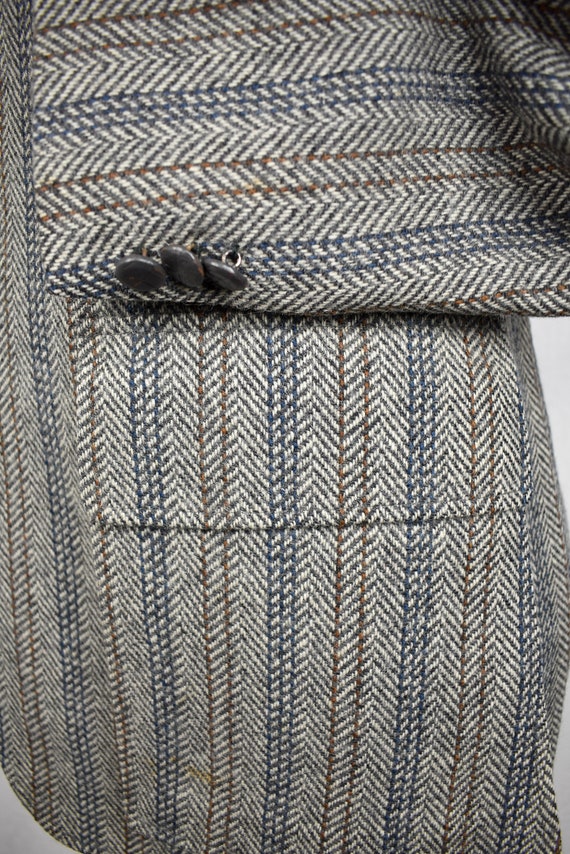 1970's Cricketeer Gray Herringbone/Striped Wool T… - image 4