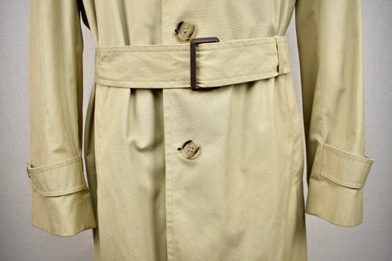 Botany 500 Solid Beige Cotton/poly Blend Three Button Trench