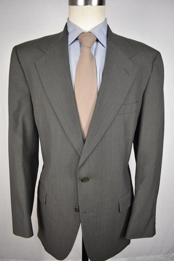 Johnny Carson Solid Greenish Gray Wool Blend Two … - image 1