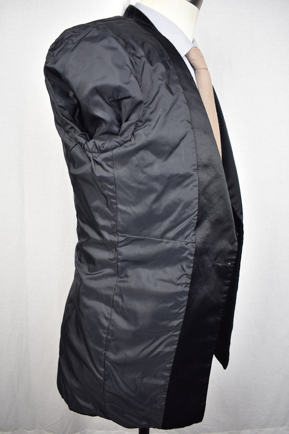 1970's After Six Solid Black Wool One Button Dinn… - image 8