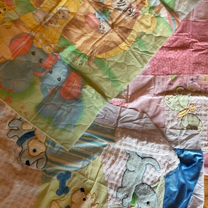 Quilted and appliquéd Chirldrens Fabric Panels