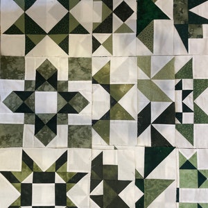 Sampler Quilt Blocks, pattern and fabric quilt kit