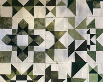 Sampler Quilt Blocks, pattern and fabric quilt kit
