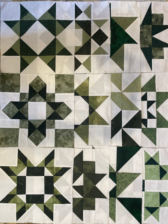 Sampler Quilt Blocks Pattern and Fabric Quilt Kit Etsy