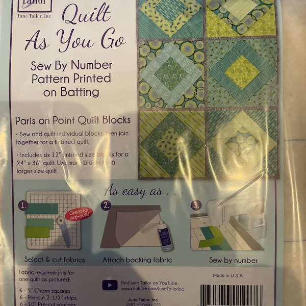 Quilt As You Go Quilt Blocks Pre Printed Fusible Batting