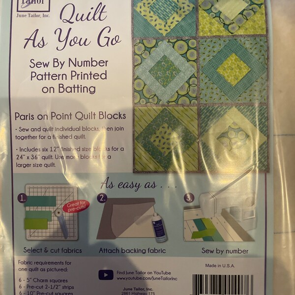 Quilt As You Go Quilt Blocks Pre Printed Fusible Batting