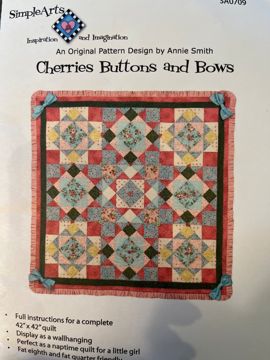 Cherries, Buttons and Bows Quilt Kit by Simple Arts Featuring Lakehouse