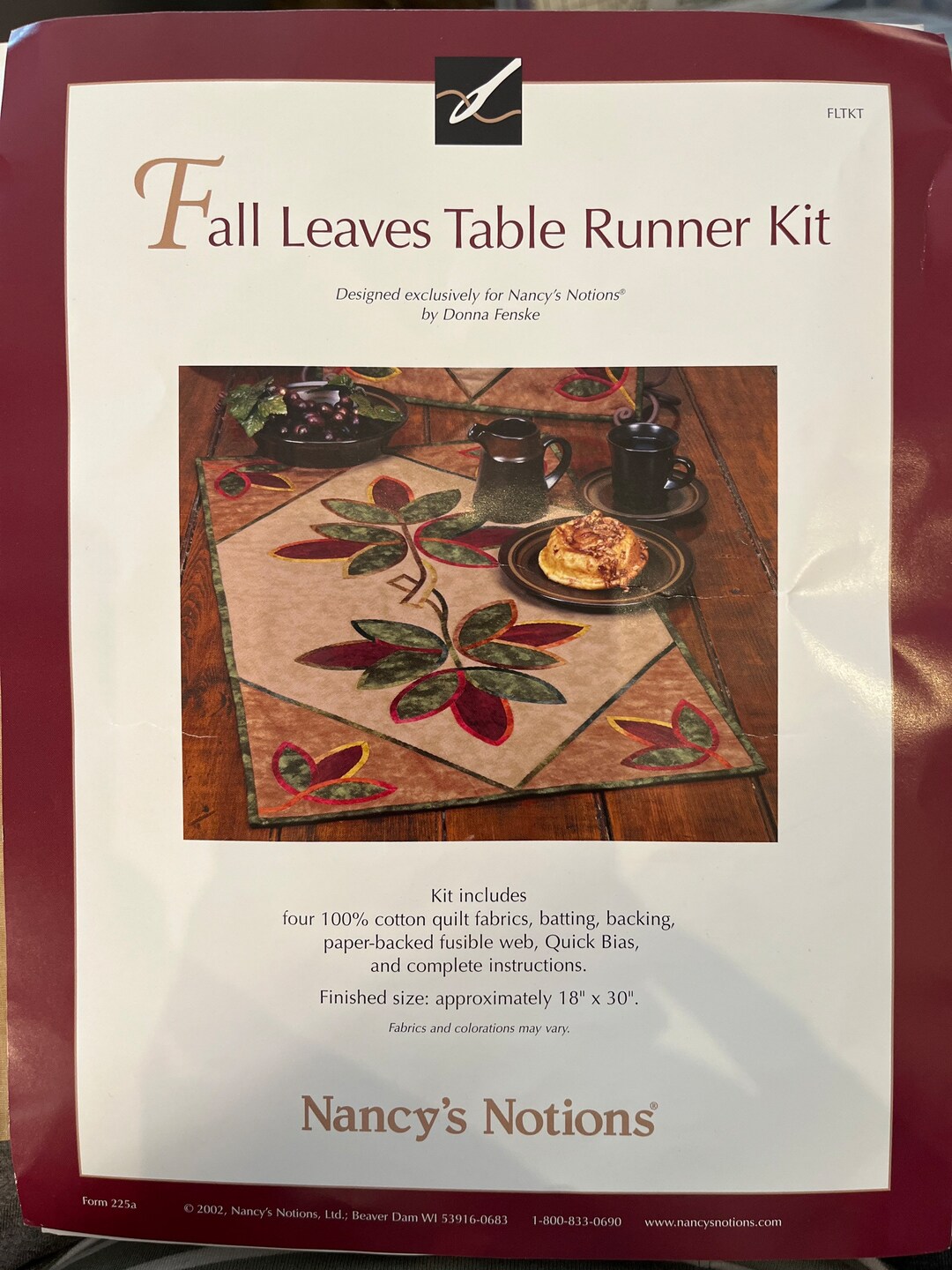 Vintage Nancy’s Notions Fall Leaves Table Runner Kit Etsy
