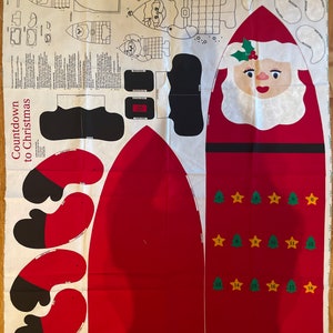 Vintage Christmas Advent Calendar and door Fabric Panels.