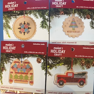 Wood Crosstitch ornament kits