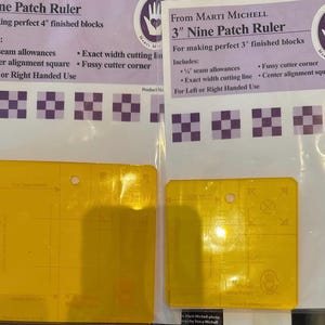 4 inch nine patch ruler or 3 inch nine patch ruler