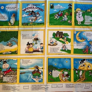 Mary Engelbreit Nursey Rhyme Fabric Panel Story Books