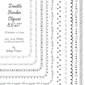 Doodle border design,doodle frame clipart,8x11 borders,journal frame,kindergarten border,bullet journal frames,cute border,commercial use