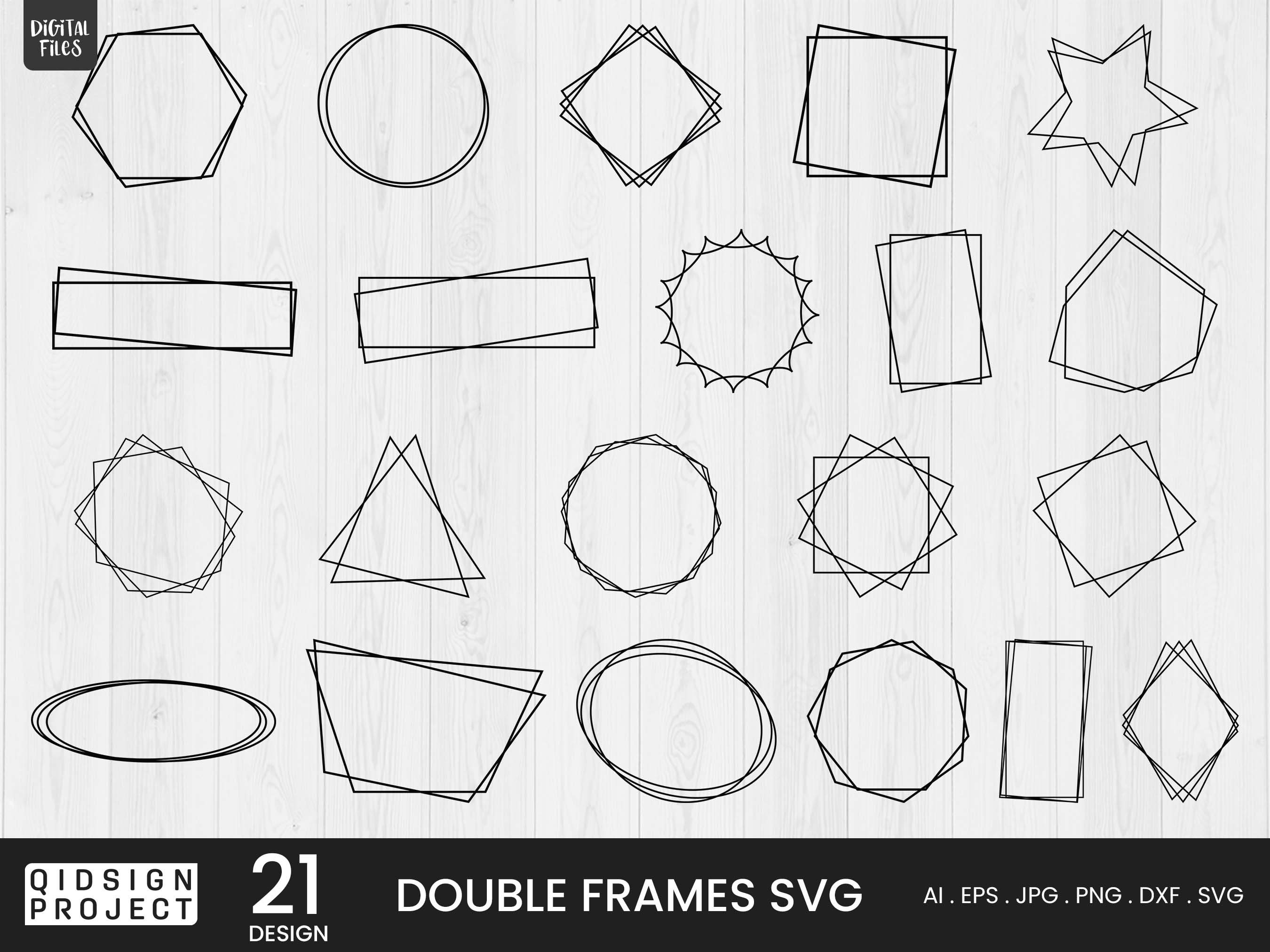 Double Frames SVG, 21 Frames Element, Doodle Frame Svg Bundle, Doodle ...