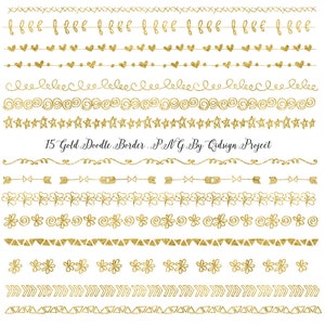 Goud doodle grens, Swirly frame illustraties, gebladerte grensbeeld, blog graphics, floreerde grens, fotografie sjabloon, scheidingslijn element