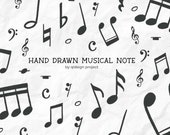 Hand Drawn Music Note Clipart PNG for Music Theory Worksheets and Classroom Decor