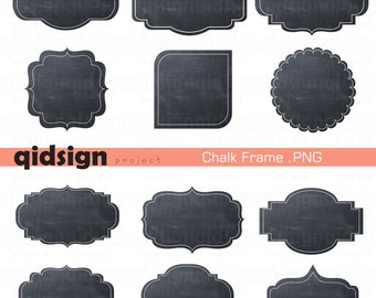 Chalkboard Frames Tag Digital Clipart Journal Tag Scrapbook INSTANT DOWNLOAD