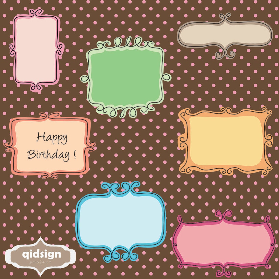 Doodle Frames Clipart, Whimsical Label Clip Art (PNG Digital Download ...