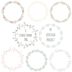 Floral frames and wreath clipart foliage frame floral border for scrapbooking, invitation commercial use instant download