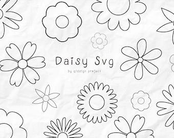 Daisy SVG With 12 Variations, Personal and Commercial Use Digital clipart INSTANT DOWNLOAD