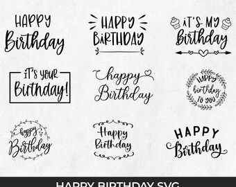 9 Happy Birthday Svg Bundle, Birthday SVG, Birthday Girl svg, Birthday Shirt SVG, Birthday Gift Svg, Birthday Party Svg, Instant Download