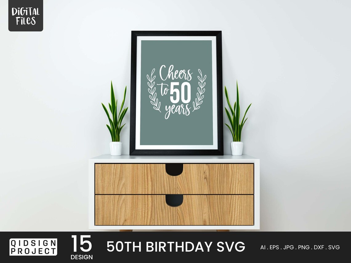 50th Birthday Svg Bundle Fifty Svg Birthday SVG Hello 50 - Etsy