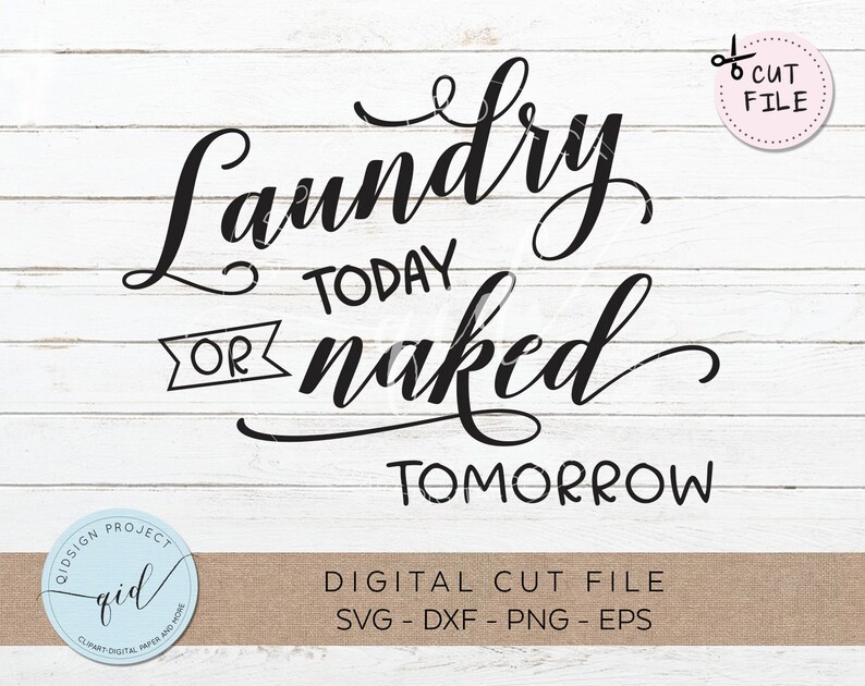 Laundry Today or Naked Tomorrow SVG DXF EPS PNG Cut File 