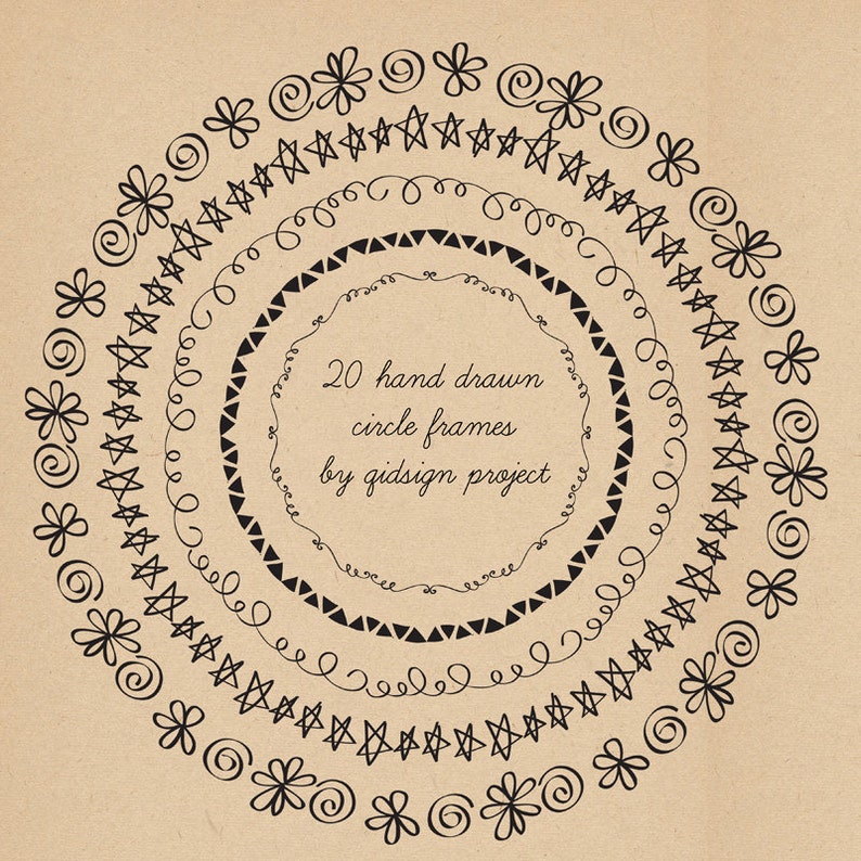 Hand Drawn Circle Frames PNG, Doodle Round Borders, Decorative Circular ...