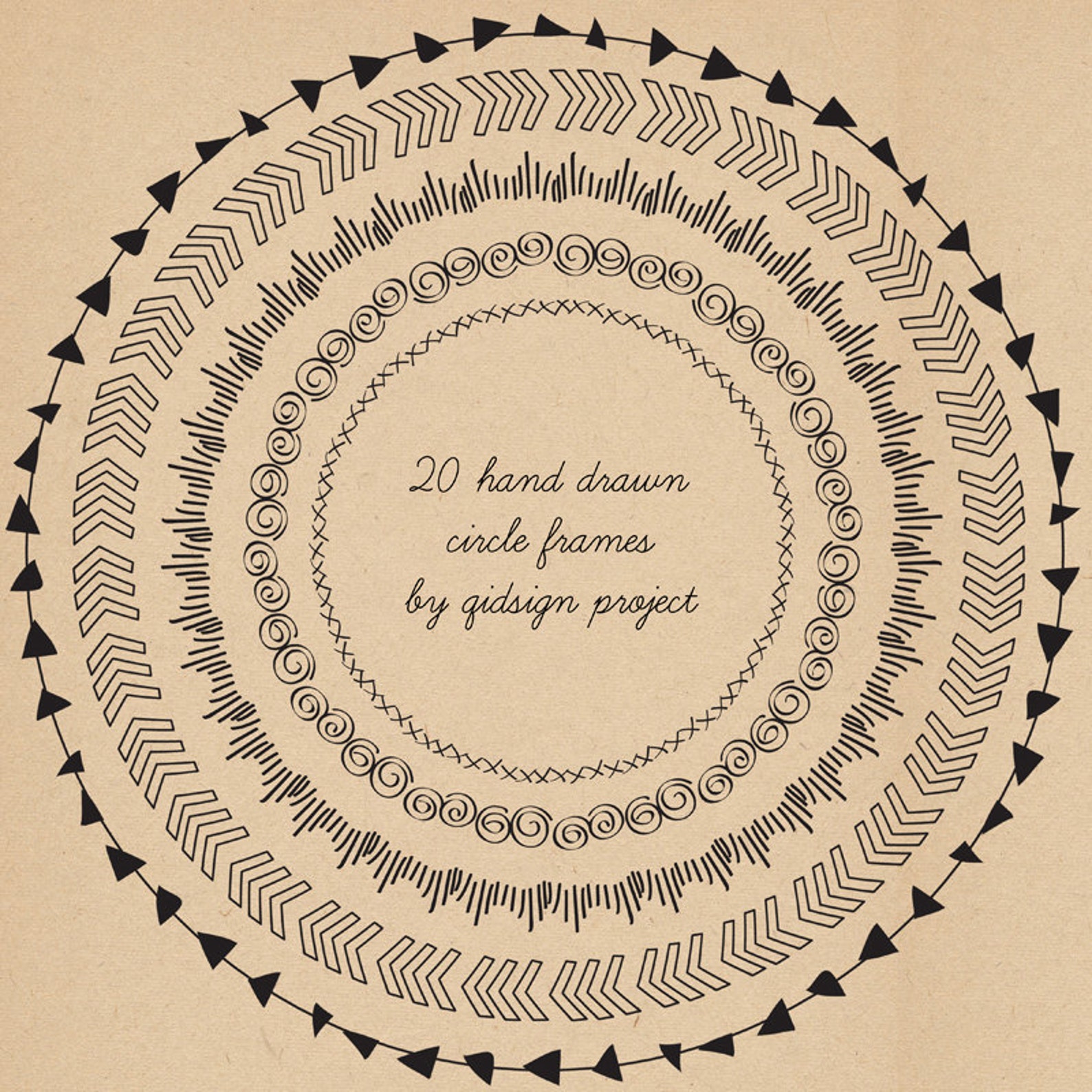 Hand Drawn Circle Frames PNG, Doodle Round Borders, Wedding Invitation ...