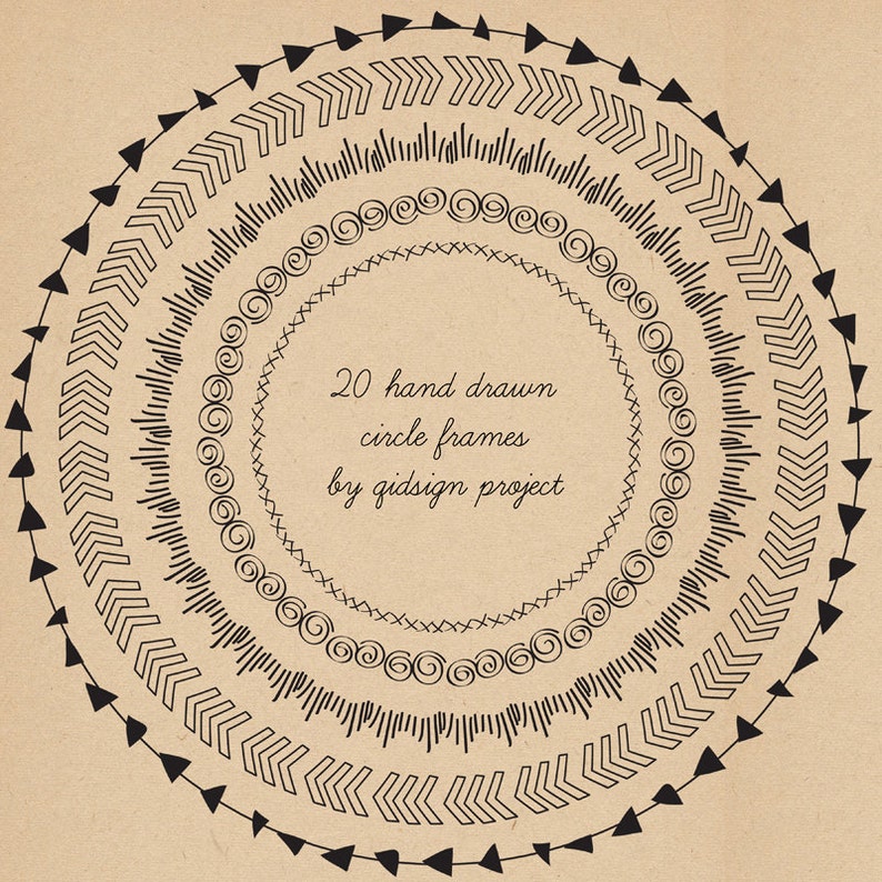 Hand Drawn Circle Frames PNG, Doodle Round Borders, Decorative Circular ...