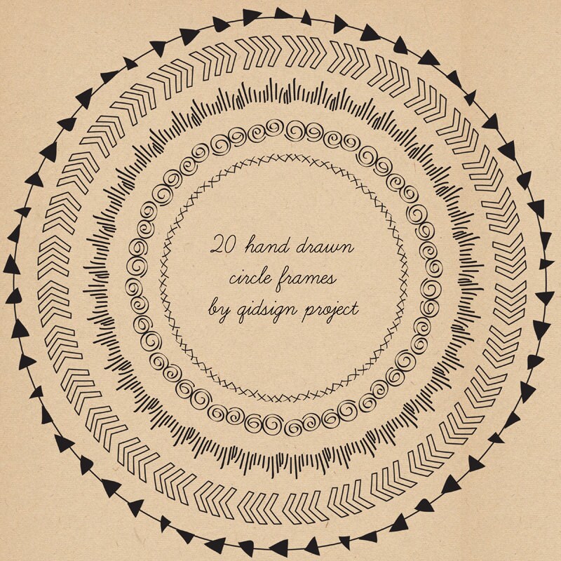 Hand Drawn Circle Frames PNG, Doodle Round Borders, Wedding Invitation ...