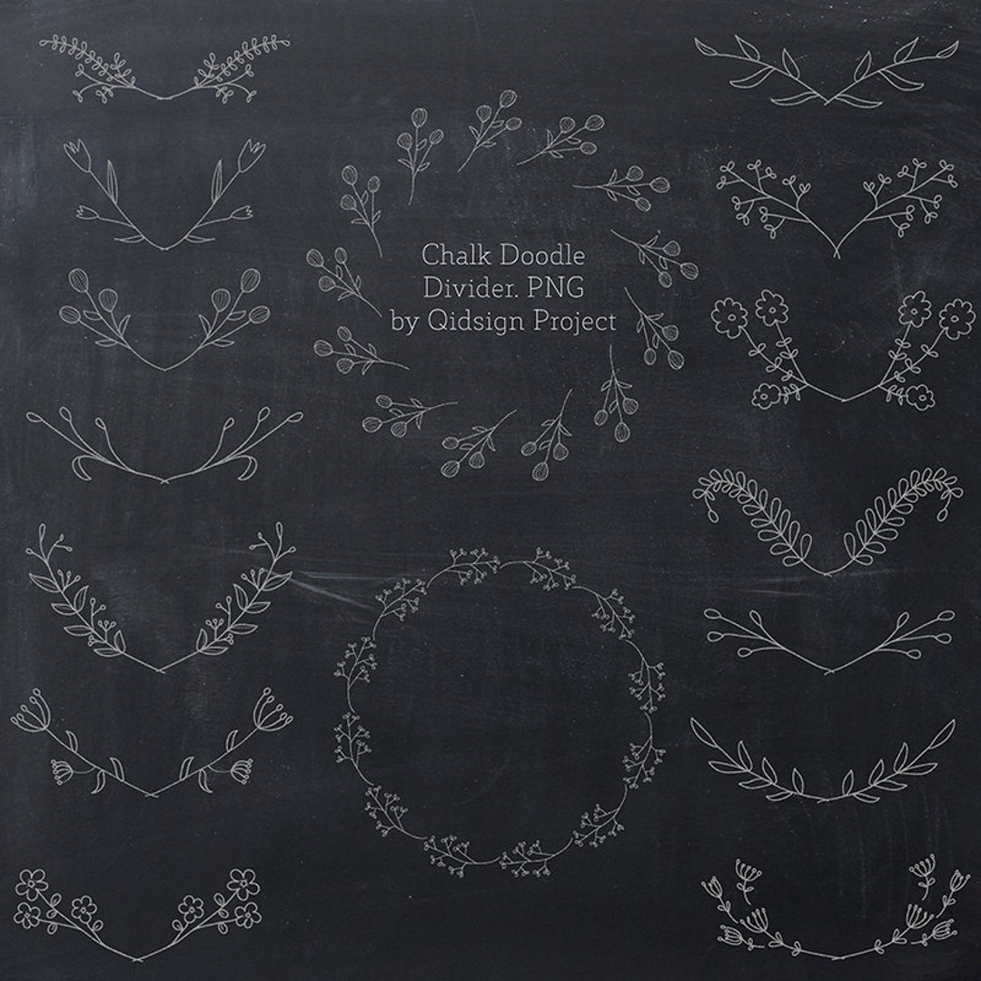 Chalk Doodle Divider Clipart Hand Drawn Divider Hand Drawn Laurel ...