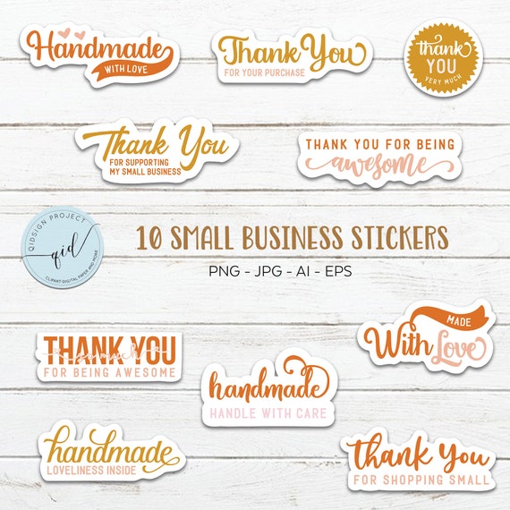 Thank You Small Business Supplies Digital Sticker Download Png Packaging Branding Shop Small Clip Art Art Collectibles Hitechic Ir