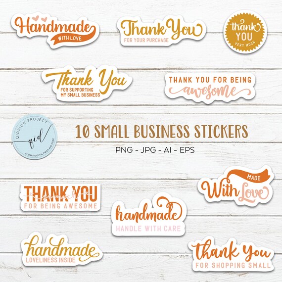 Thank You Small Business Supplies Digital Sticker Download Png Packaging Branding Shop Small Clip Art Art Collectibles Hitechic Ir