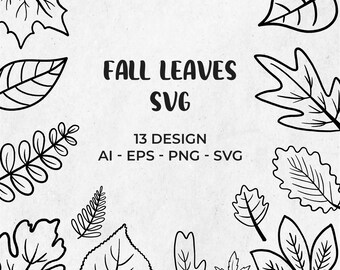 13 Fall Leaves Svg, Fall Leaf Svg, Autumn Leaves, Fall svg, Fall Leaf Svg, Fall Png, Autumn Leaf, Cut files for Cricut, Instant download
