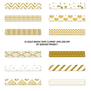 Digitale washi tape stickers, washi tape clipart, folie gouden stickers, patroon stickers, washi tape png, leraar clipart, commercieel gebruik