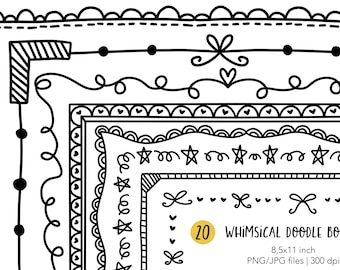 Cadre de feuille de calcul pour classe PNG 8,5 x 11 bordure de griffonnage fantaisiste