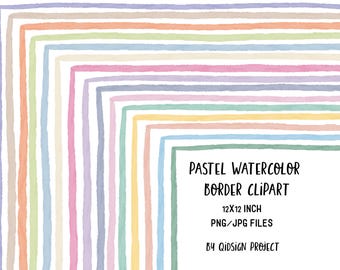 Clipart cadre bordure aquarelle pastel doux pour agenda et feuille de calcul