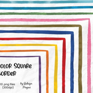 10 aquarel vierkante rand, decoratief element, aquarel framerand Scrapbook Graphics commercieel gebruik Instant Download