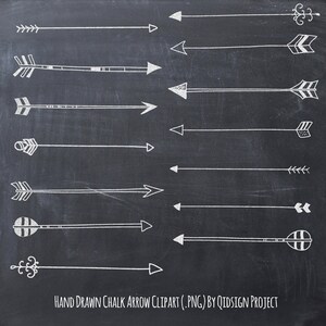 Hand drawn chalk arrow clipart doodle chalk arrow tribal chalk arrow scrapbooking wedding invitation commercial use