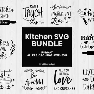 Paquete de cocina svg, signo de cocina svg dxf eps png, cocina svg, paquete de cotizaciones de cocina, archivo de corte de cocina, cocina svg, descarga instantánea
