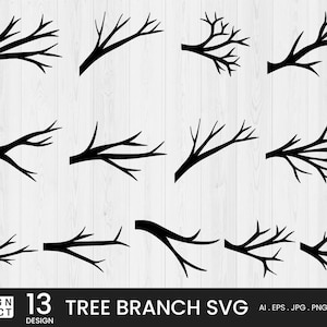 Arbre branche Svg, svg de branche, bundle arbre branche svg, branche silhouettes clipart, arbre branche vector svg, arbre svg clip art, téléchargement immédiat