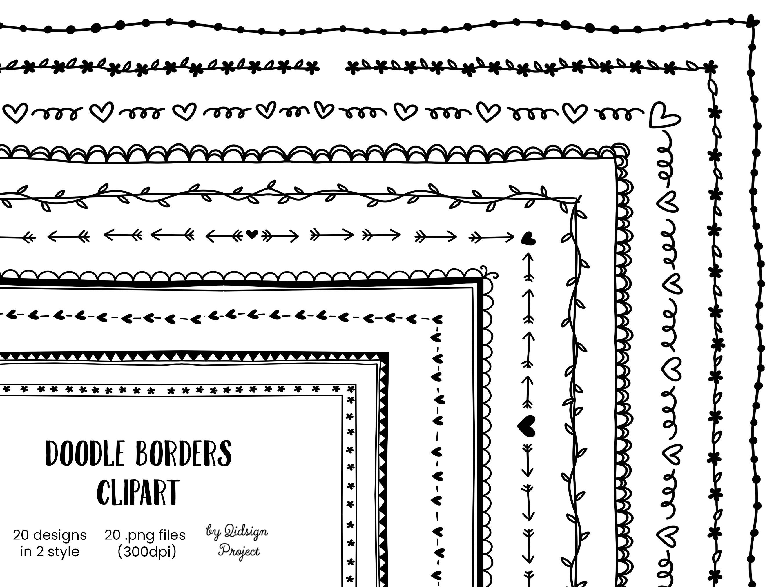 20 Doodle Borders Clipart, Decorative, Doodle Frames, Planner, Letter  Frame, Cute Border, Page Border, Bullet Journal Element - Etsy, image size:2700x2025