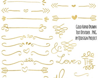 Handgezeichnete Kreide Doodle Text Teiler Swirly Clipart Fur Etsy