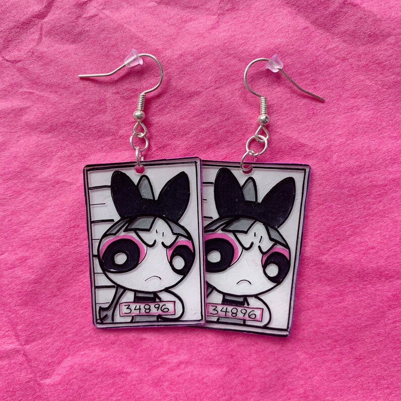 Powerpuff Girls Mugshot Earrings