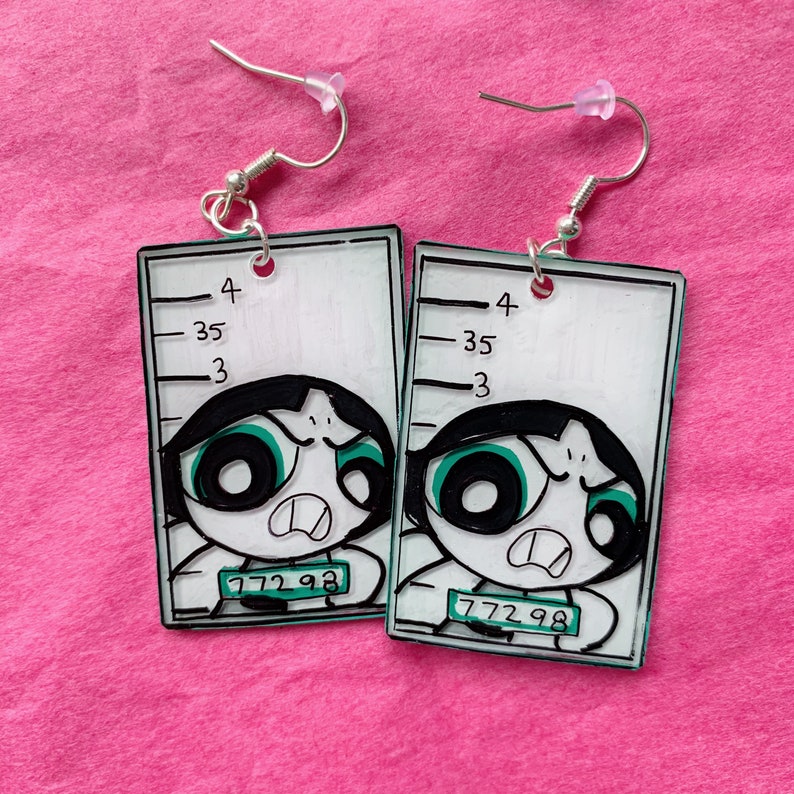 Powerpuff Girls Mugshot Earrings