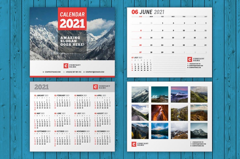 Wall Calendar 2021 WC037-21 Editable InDesign Template | Etsy Wall Calendar 2021 WC037-21 Editable InDesign Template | Etsy
