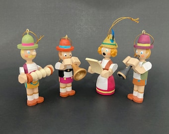 Bavarian Minstrels set of 4 Christmas ornaments