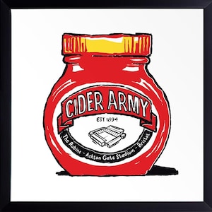 Stampa artistica "Bristol City FC Foodie" - Stampa murale umoristica con i Robins, regalo Cider Army. Un regalo per i tifosi dell'Ashton Gate Football!
